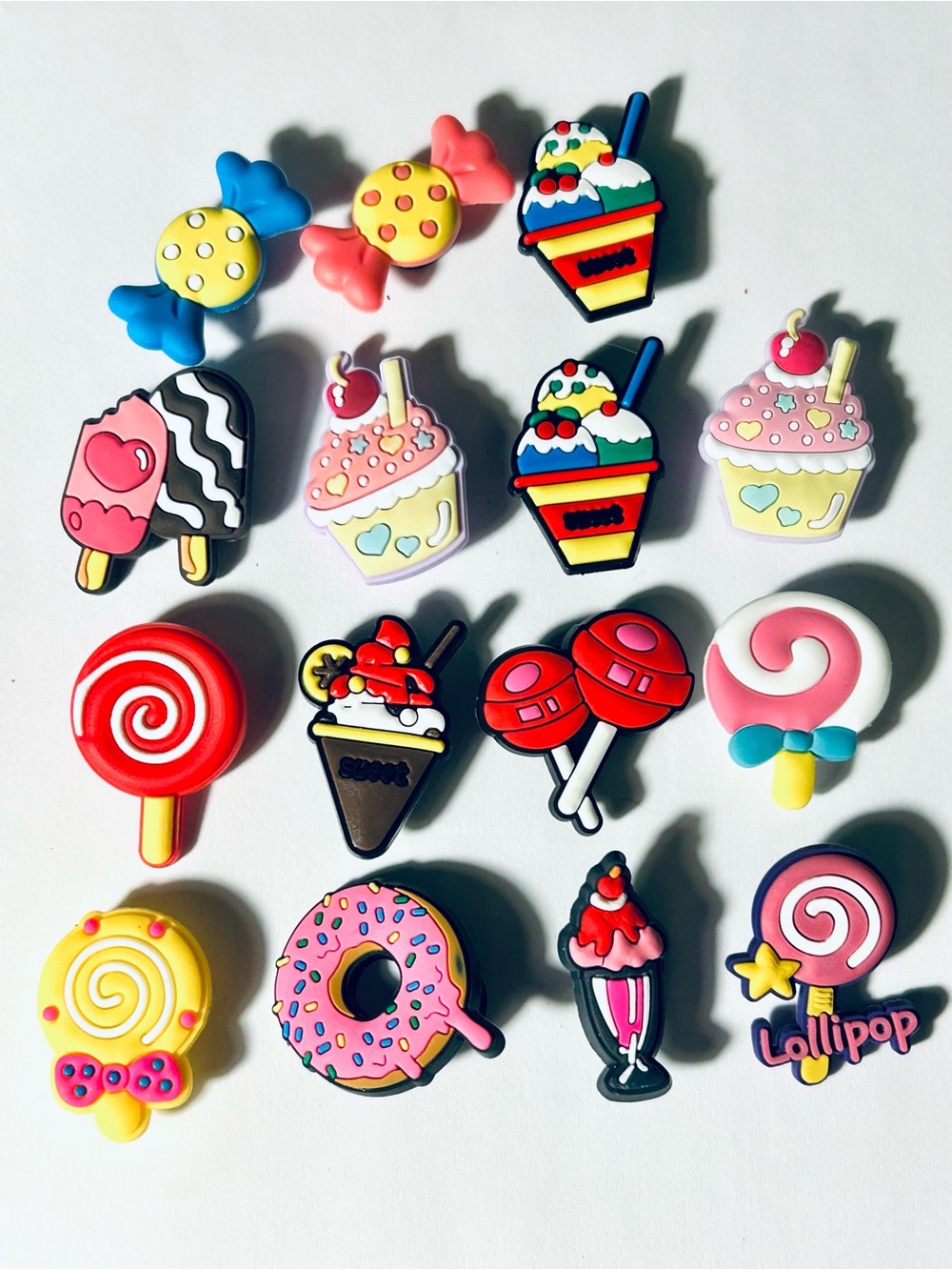 Sweets Themed Shoe Charms set - Colorful Sweets Mix